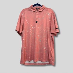 Bad Birdie Men's Pink Paint Splatter Golf Polo Shirt